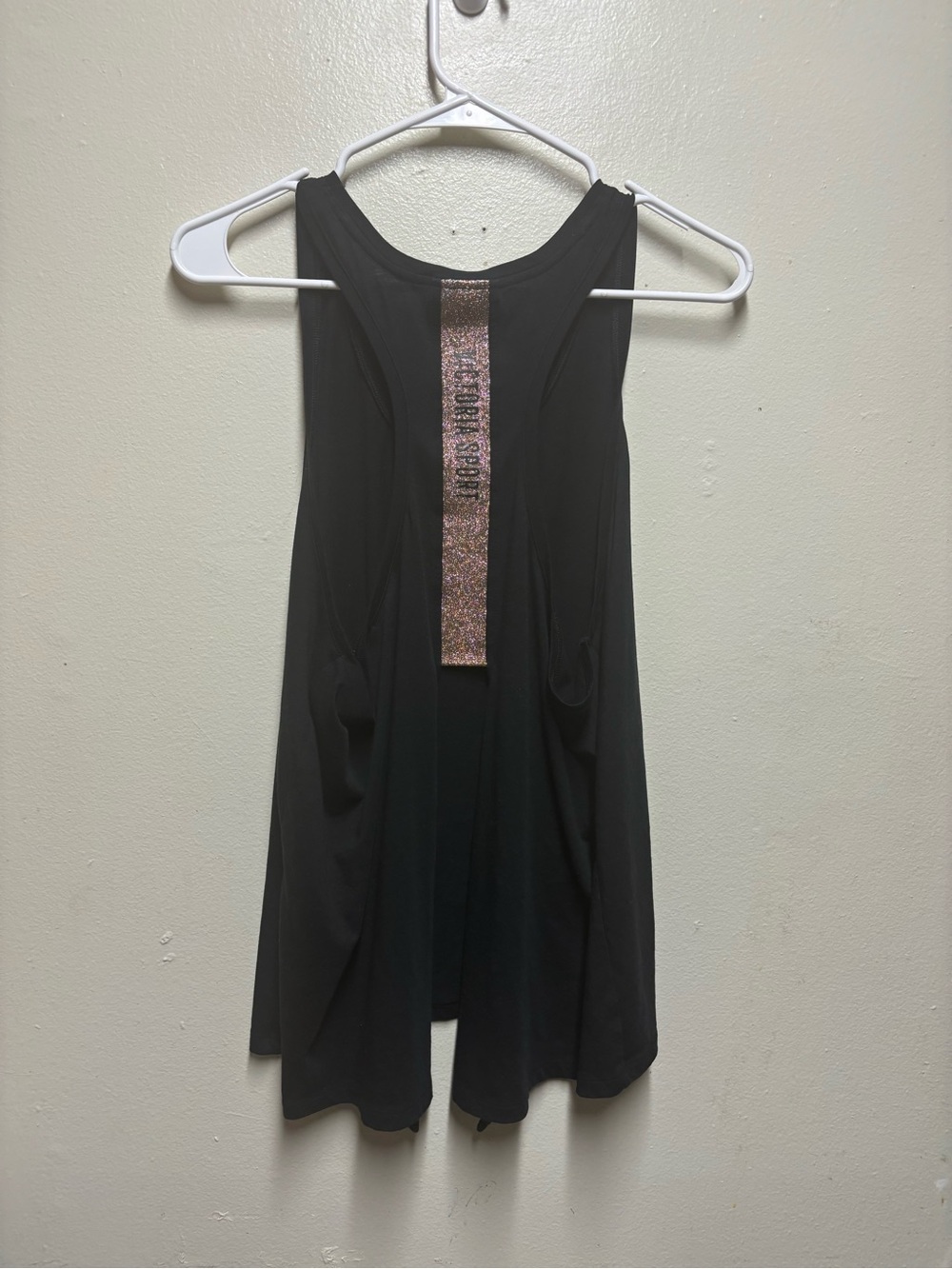 Victoria's Secret Sport tank top glitter black womens XL open back